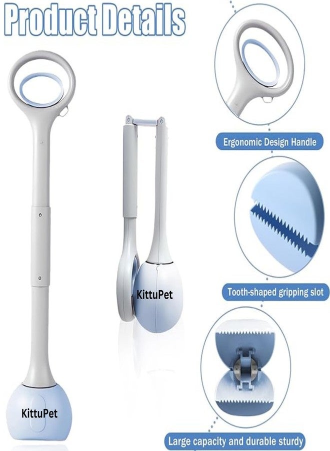 KittuPet مجرفة فضلات محمولة من KittuPet مع أكياس نفايات | أداة متينة لالتقاط الفضلات بمقبض طويل 28 بوصة - Image 2